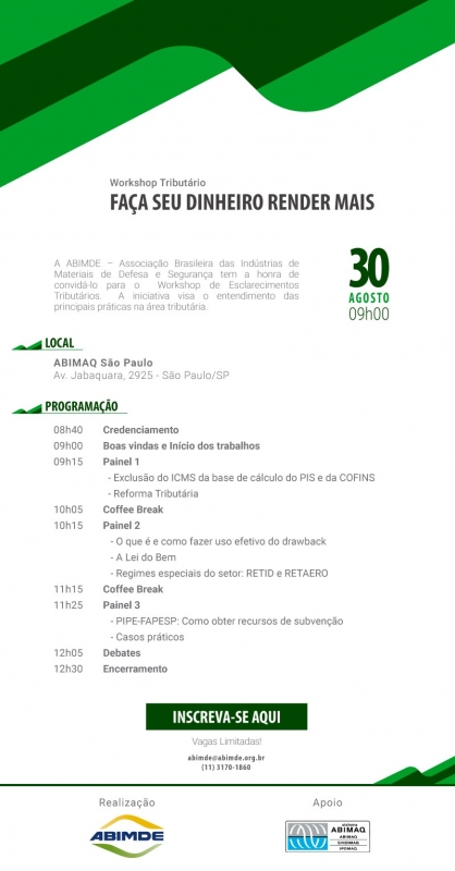 Programação Workshop Tributário